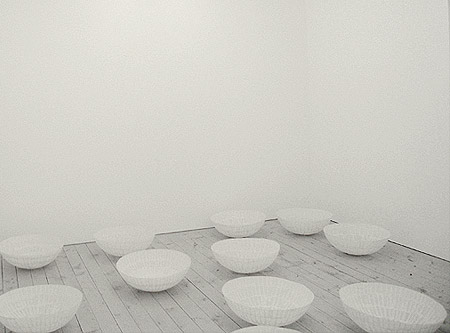 a 'giacometti' installation out of paper andreas bee